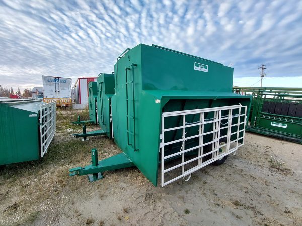 Portable Creep Feeder – 250 Bushel with Fold-Out Panels in Factory