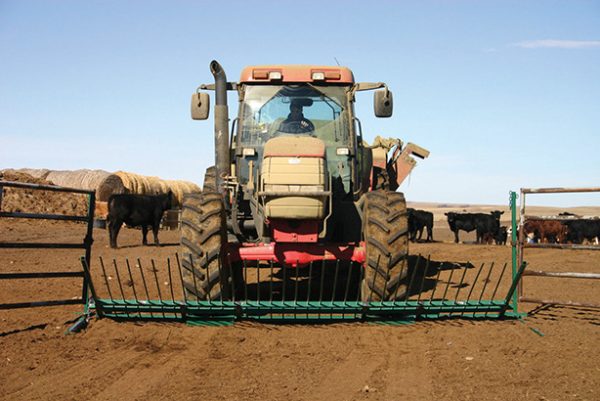 Push and Drive-Over Gates with red tractor
