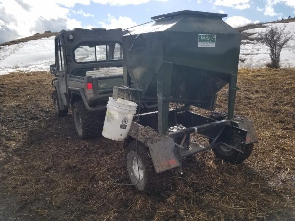 15 Bushel UTV Easy Feeder on Trailer in Field- LK
