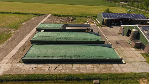 Silage Safe Storage Rack in farms- drone view