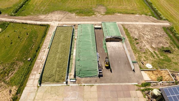Silage Safe Covering System- Setup sky view